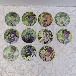 Vintage 2006 Bandai Ben 10 Lenticular Holographic Collectors Card Disc Set Of 11